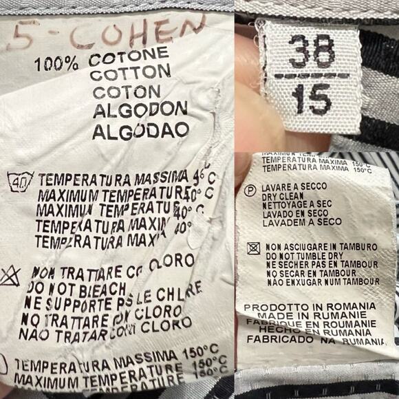 Versace Collection Trend Men's Stripe Button Down Dress Shirt‎ Size 38 - Picture 9 of 9